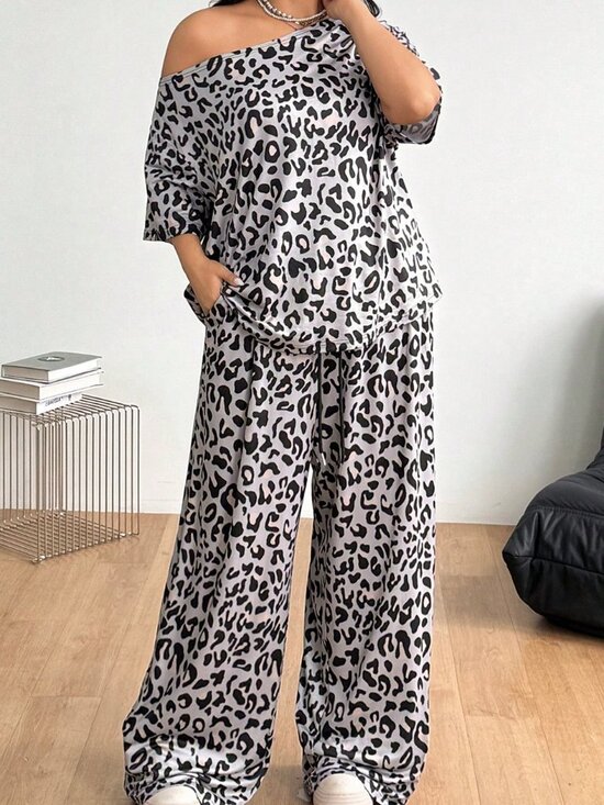 Tops - Multicolor Casual Women's Top & Loose Wide Leg Set